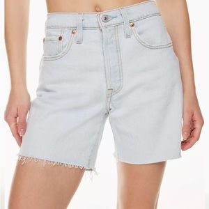 NWT Aritzia color Long Short Story 501 Mid Thigh Jean Short